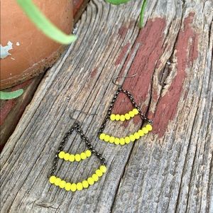 Yellow beaded earrings